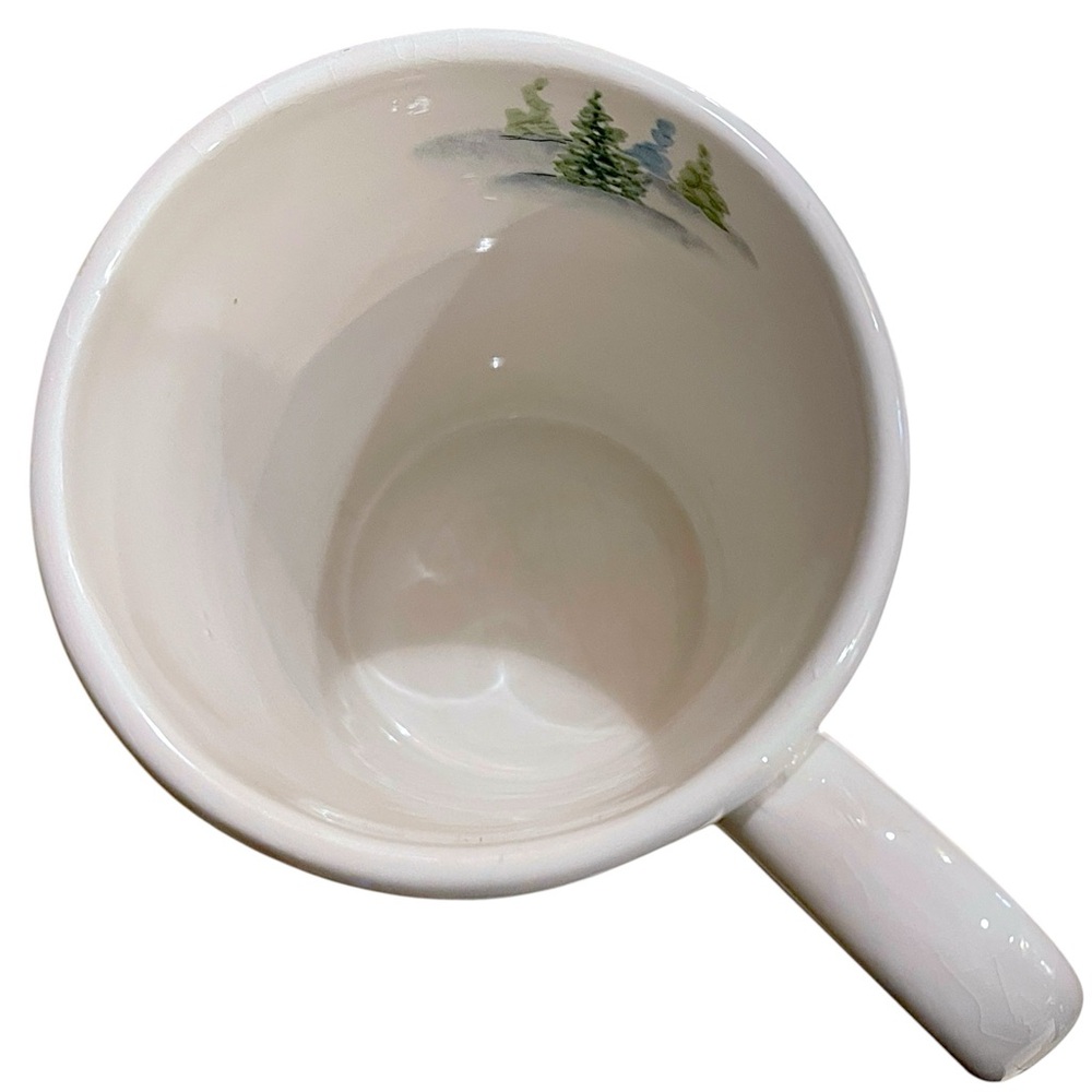 Vintage Extra-large 20 fl. oz. Maxcera Snowmen at Snowy Village Cabin Scene Mug - Picture 11 of 13